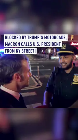 French President Emmanuel Macron found himself stuck on a New York street after U.S. President Donald Trump’s motorcade blocked his path. Macron called Trump directly, joking about waiting “because everything is frozen for you” before proposing talks on Gaza at the UN. #Macron #Trump #UNGA #Motorcade #WorldLeaders