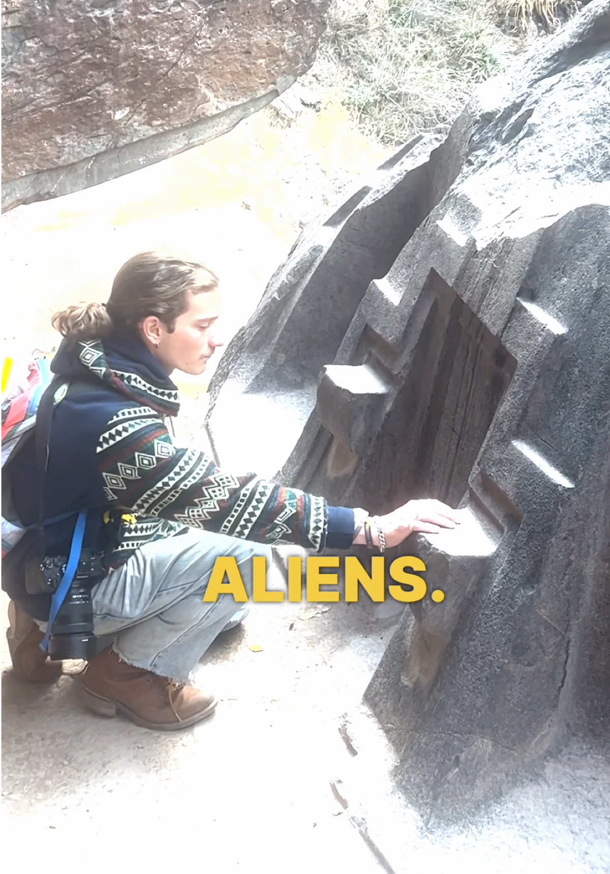 Me and @Milo exploring Peru and found this weird alien portal #peru #cusco #archeology #History #aliens