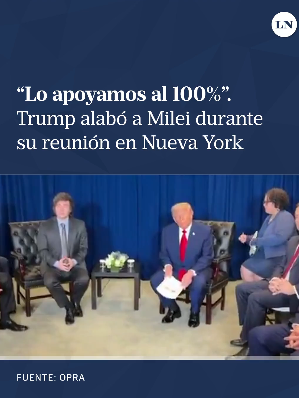 Donald Trump y Javier Milei se reunieron en el marco de la nueva Asamblea de Naciones Unidas en Nueva York. El presidente norteamericano aprovechó la ocasión para respaldar a su par argentino y sostuvo:  