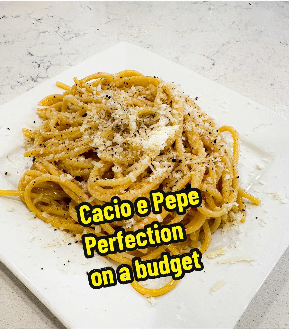 Cacio e Pepe. Perfection on a budget 🍝 #pasta #pastarecipe #EasyRecipe #cookwithme #Recipe 