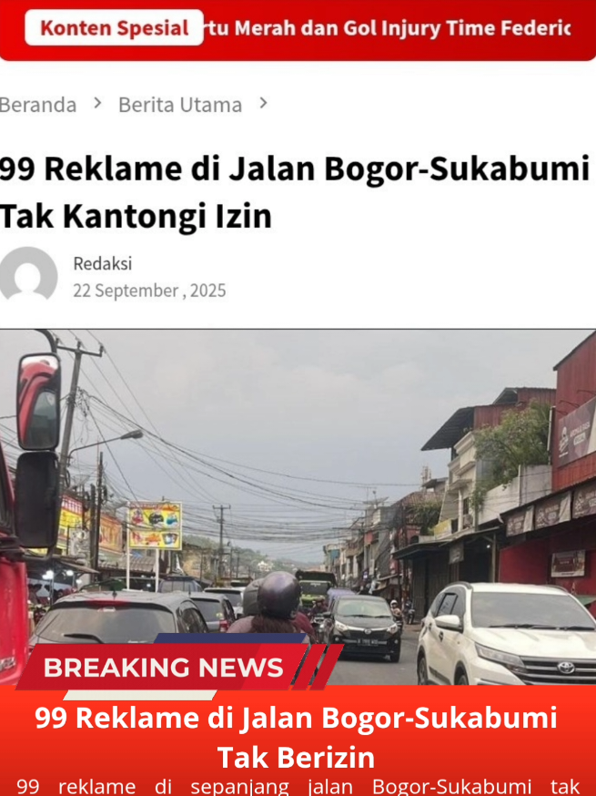 99 reklame di sepanjang jalan Bogor-Sukabumi tak mengantongi izin pemasangan reklame. baca selengkapnya di inilahsukabumi.com  #fyp #inilahsukabumi #sukabumi 