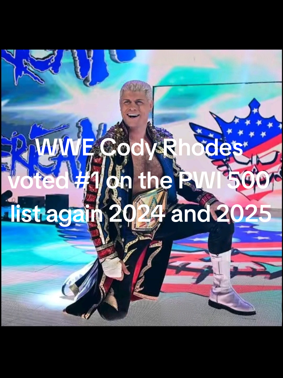 WWE Cody Rhodes voted #1 on the PWI 500 list again 2024 and 2025 #creatorsearchinsights  #entertainment  #WWE wwefan wrestling  #codyrhodes pwi500 smackdown mondaynightraw  wrestlemania usa usa🇺🇸 fans fanslove  themesong yeet fun foryoupage fyp sports tik_tok  tik fypシ fypage fypシ゚viral  highlight highlights WWE Professional Wrestling Monday Night Raw Smack Down Wrestlemania USA 2025