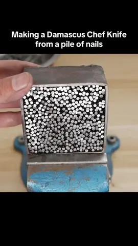 Making a Damascus Chef Knife from a pile of nails #amazing #making #knife #mechanic #damascus 