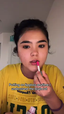 Putting on lipgloss anytime I understand the brain rot reference #fyp #brainrot #challenge #viral #cringe 