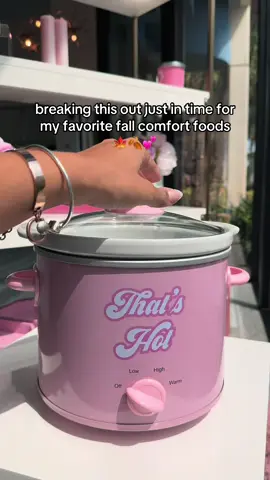 Sweater weather vibes and fall flavors are officially here ✨🍂 #parishilton #pink #slowcooker #kitchen #autumn
