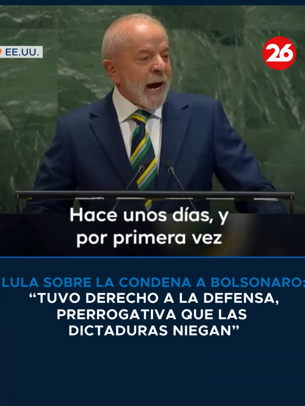 🌍 MENSAJE CONTUNDENTE DE LULA EN LA ONU 🗣️ El presidente de Brasil, Luiz Inácio Lula da Silva, abrió la Asamblea General de Naciones Unidas condenando el genocidio en Gaza, rechazó sanciones unilaterales, pidió soluciones negociadas en conflictos globales y habló sobre la condena a Jair Bolsonaro. #Lula #Gaza #Israel #Palestina #ONU #PolíticaInternacional #Canal26