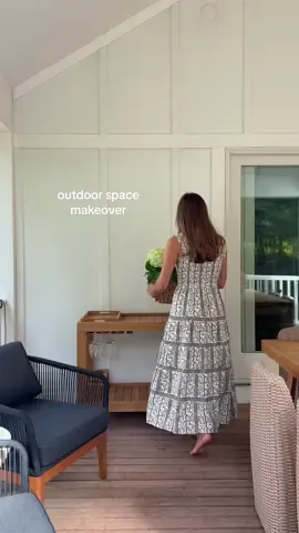 deck makeover!! so excited to actually use & enjoy this space more #sponsored @Castlery US products: • rio dining table • lorna dining chairs with removable cushion covers • maui lounge chairs • rio bar cart plus removable outdoor covers for everything! so not only is every piece beautiful & comfortable, they’re also fuctional & easy to maintain outdoors #athomewithcastlery #homedecor #roommakeover 