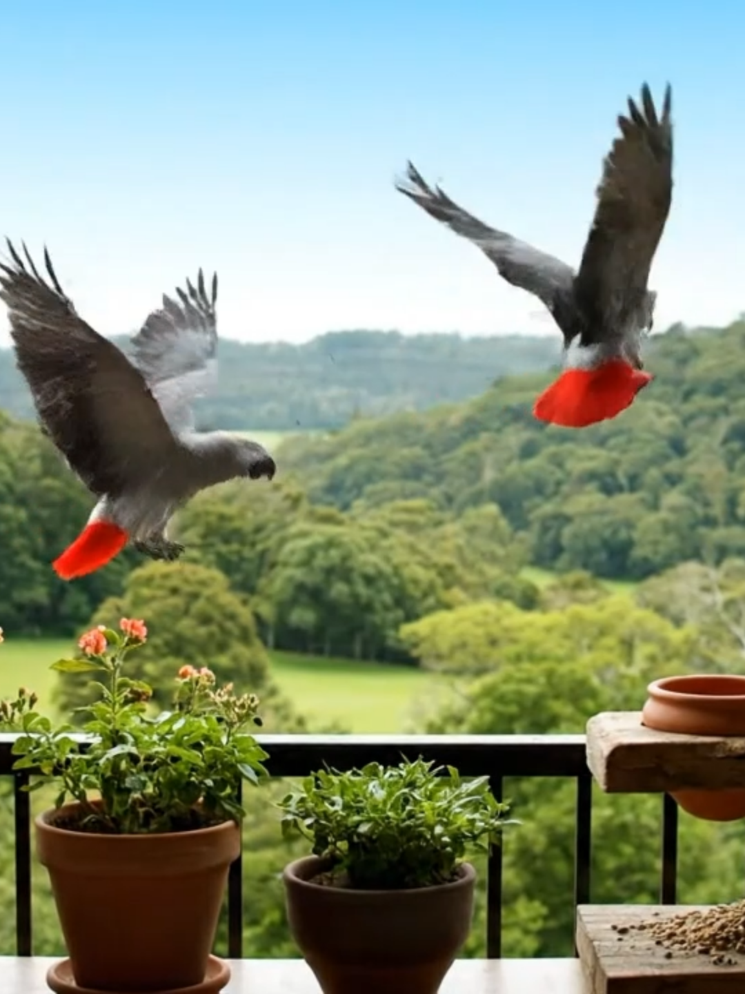 African Grey Parrots Open Air Living #africangreyparrot #parrot #pet #birds #bird #ai