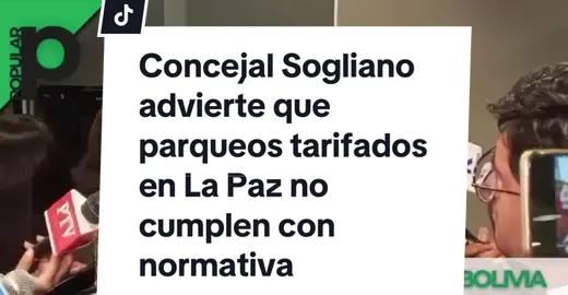 #LaPaz | Concejal Sogliano advierte que parqueos tarifados en La Paz no cumplen con normativa de alianzas público-privadas El concejal paceño Óscar Sogliano cuestionó el reciente sistema de parqueos tarifados implementado por la Alcaldía de La Paz, al considerar que es una medida improvisada y sin planificación. Señaló que no se especifican aspectos clave como la seguridad de los vehículos, la garantía de autopartes ni los procedimientos de orden, limitándose únicamente a horarios y cobros mediante código QR. Sogliano afirmó que este servicio no se enmarca en la Ley Municipal de Alianzas Público-Privadas, ya que el Concejo no recibió información sobre contratos, plazos de implementación, retorno de inversión ni número de empresas involucradas, requisitos que deberían estar presentes en este tipo de proyectos. #ElPopular #ElPopularBolivia #PopBolivia #PopNews  