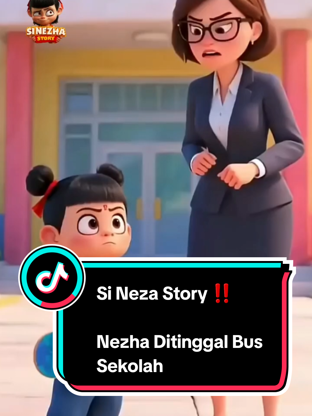 Nezha Di tinggal Bus Sekolah‼️ Si Neza Story... #education #animation #bus #sekolah 