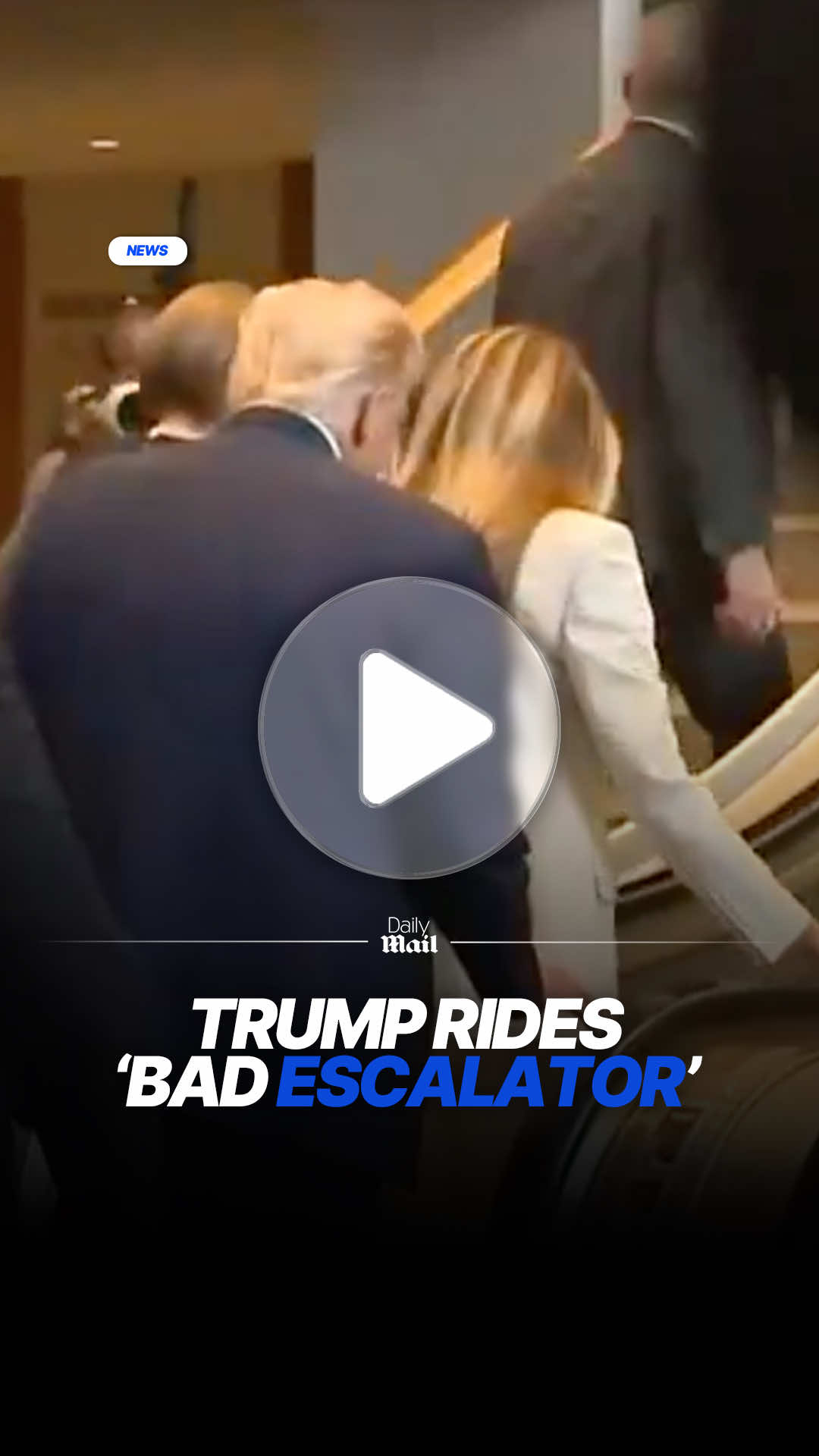 Footage reveals the moment Trump stepped onto the 'bad escalator' that he mentioned in his speech to the UN Tuesday morning. Read more at DailyMail. #news #politics #un #trump 