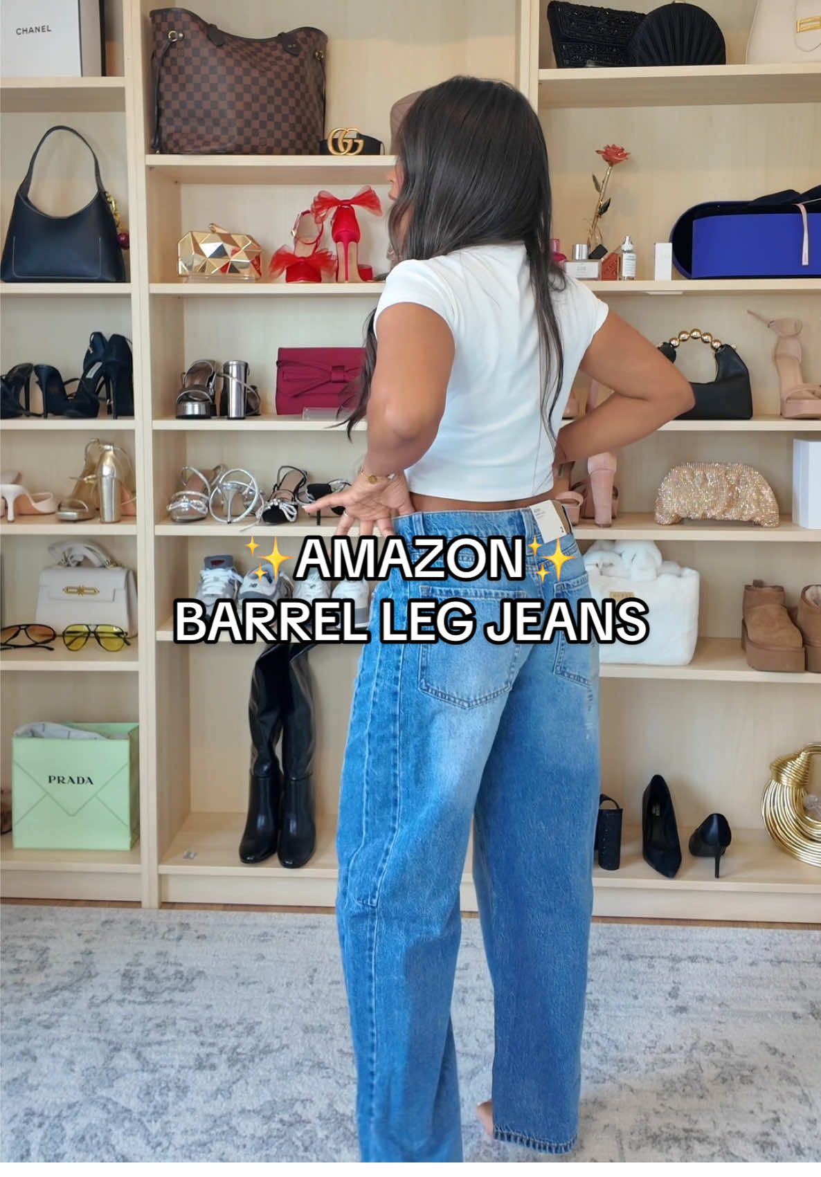 I would be living in these jeans!! Linked on my Amazon storefront #amazon #founditonamazon #barrellegjeans #jeans #tryonhaul 