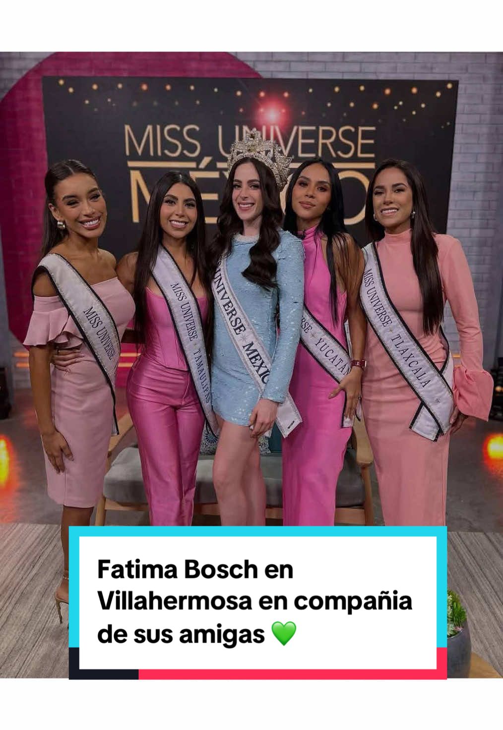 Fatima Bosch Fernandez Miss universo Mexico 2025 estara en Villahermosa Tabasco en compañía de Miss Veracruz, Miss Tlaxcala, Miss Tamaulipas y Miss Yucatan 💚 @Fátima Bosch 