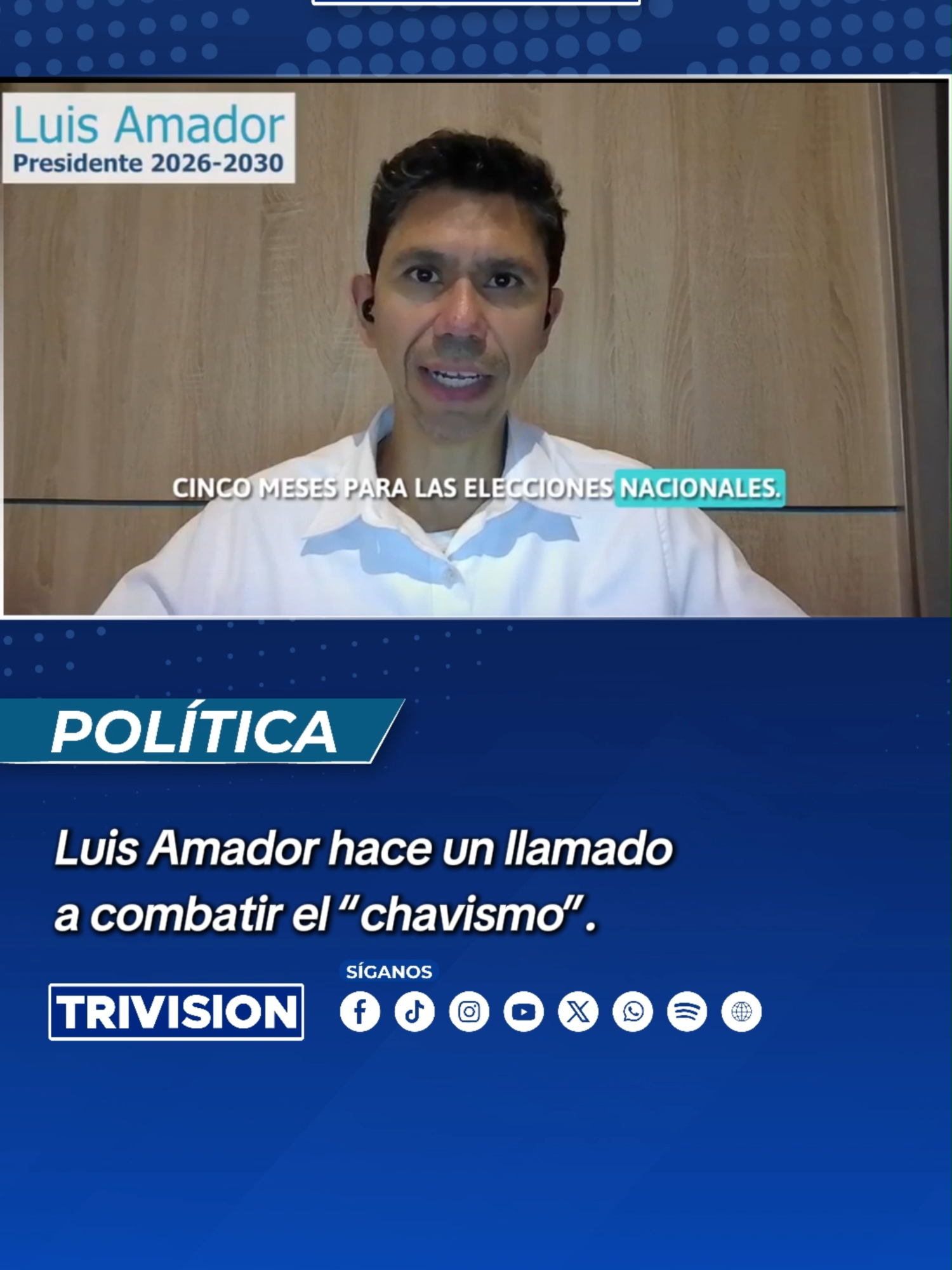 🔴#NoticiasTrivision| El candidato presidencial del PIN, Luis Amador calificó como una pérdida para la democracia la decisión del Legislativo de no retirarle la inmunidad al Presidente Chaves. Señaló que, una vez más, el gobierno y sus aliados 