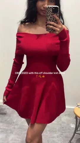 Perf for fall season #fallfashion #knitdress #skaterdress #offshoulderdress #falldress 