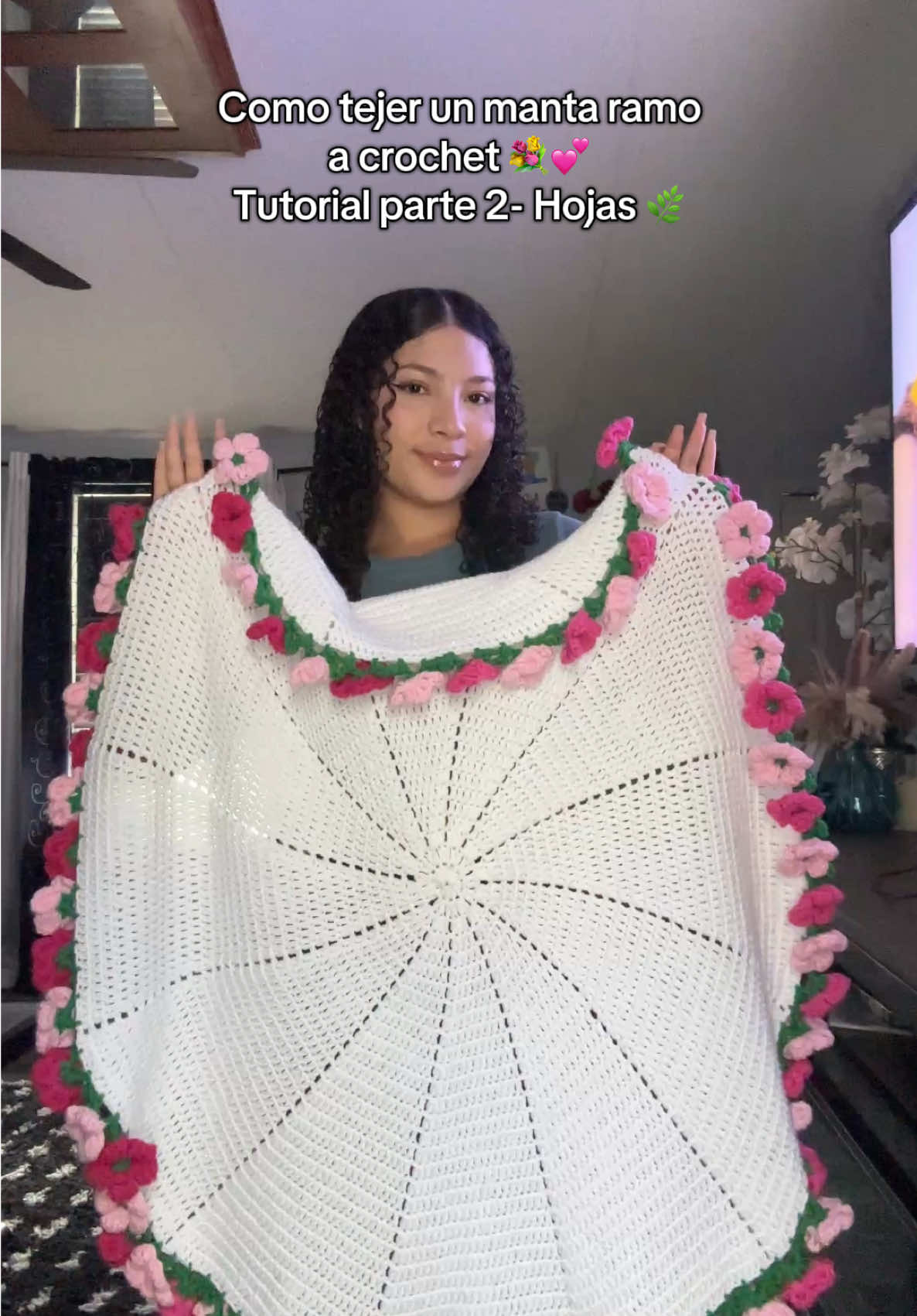 Tutorial de manta ramo en español💐💕  #mantaramo #crochettutorial #parati #crocheterasdetiktok #ddaniale 
