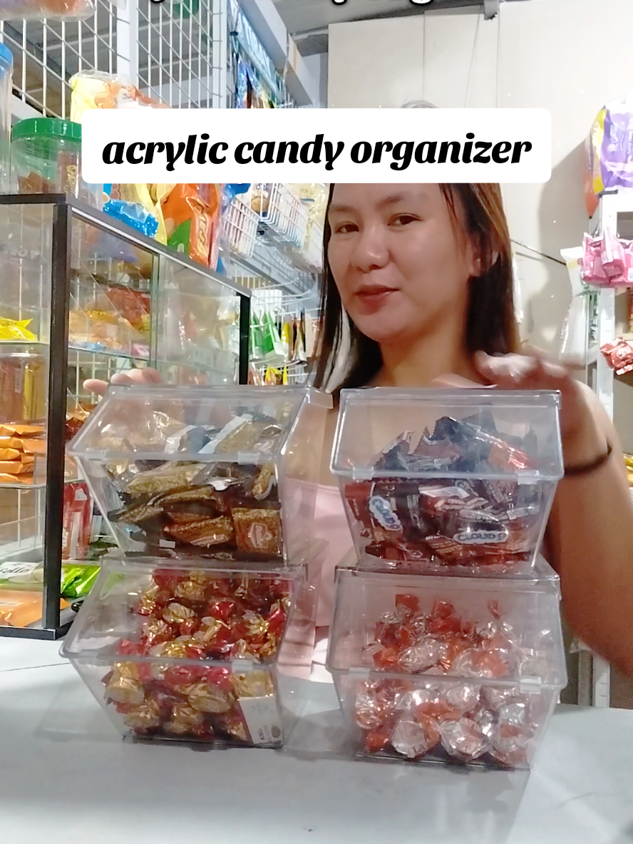 Level up your sari-sari store today ,grab yours now and keep every candy neat & inviting! #AcrylicCandyOrganizer #CandyOrganizer #SariSariStoreMustHave  #AestheticOrganizer #candydisplay 