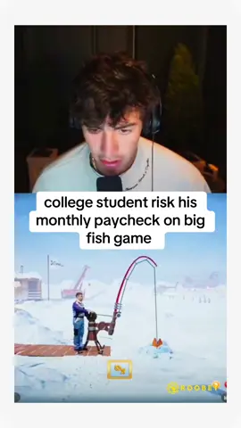 college student risk his monthly paycheck on big fish game #fyp #kickstreaming 