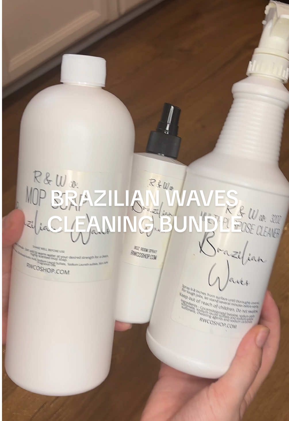 Transform your cleaning routine with the viral R&W Co. Brazilian Waves bundle! 🌊 This set includes mop soap, multipurpose cleaner, and room spray that leave your home smelling luxurious while tackling dirt and grime. #CleaningHacks #HomeEssentials #FreshHome #CleanTok #cleaning 