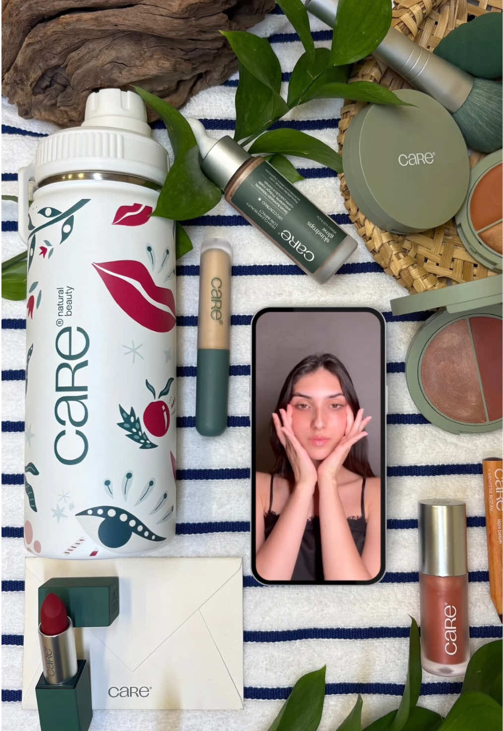 CARE essentials 💚🌿 #makeup #maquiagem #tutorialmakeup #tiktokshop #skincare 