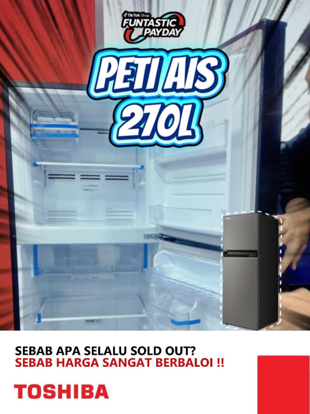 Peti Ais Best Seller Toshiba !? Betul ke harga macam ni? #toshibalifestylemalaysia #toshiba #petiais #fridge #murah #detailsmatter #fyp #electricsupplies #kitchenappliances #homedeco #kitchen #tiktokmalaysia
