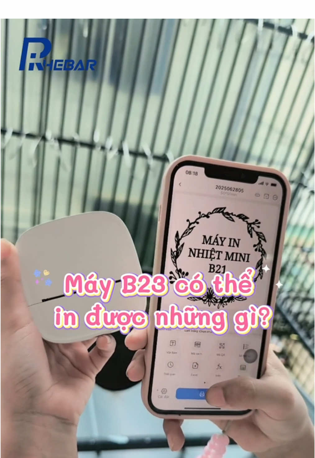 Máy B23 nhỏ gọn tiện lợi như thế nào? #rhebar #b23 #mayinnhietmini #mayin #printer 