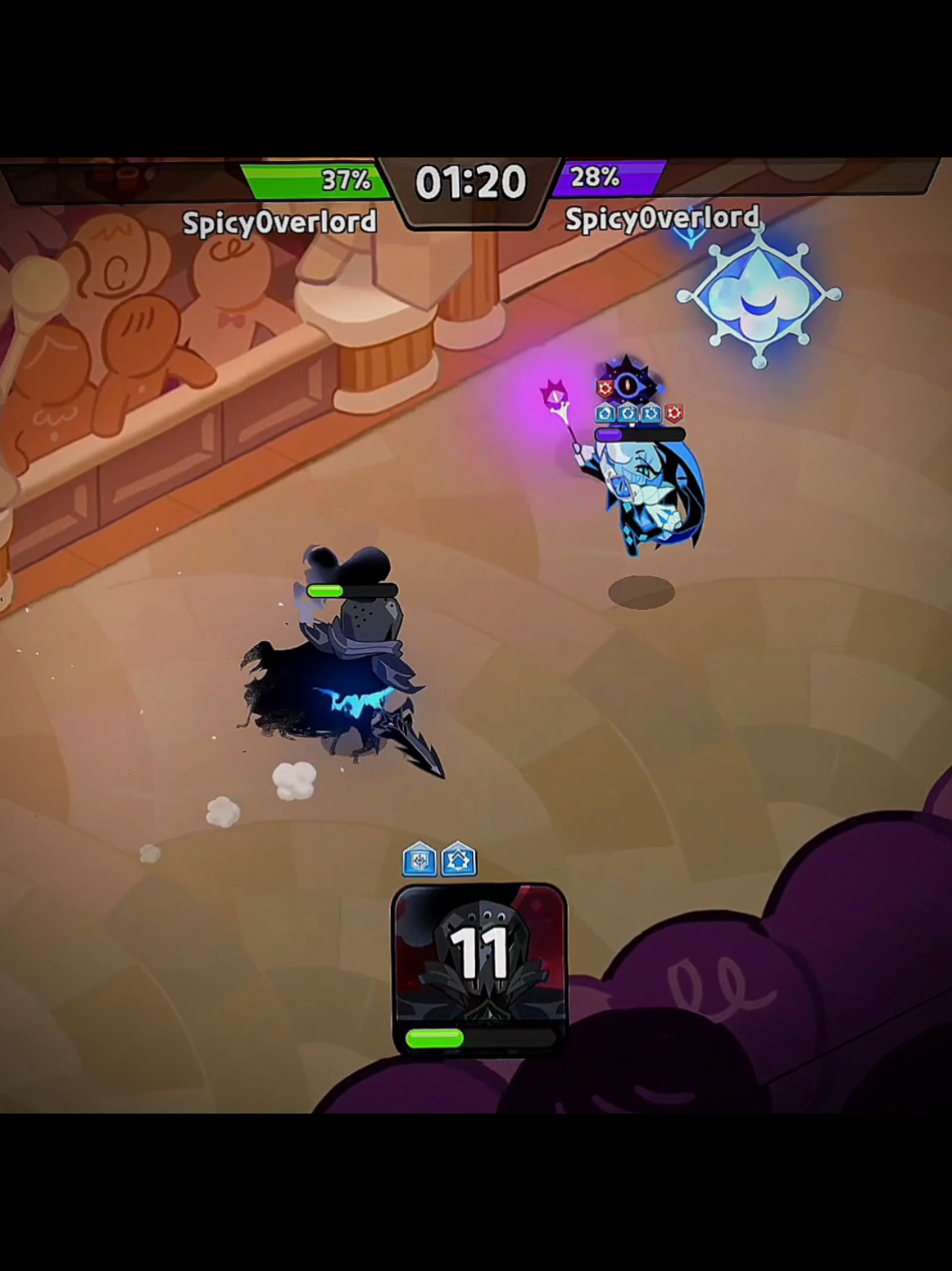Level 1 Silent Salt Cookie with Treasure Vs Shadow Milk Cookie🔥 #cookierunkingdom #cookierun #silentsaltcookie #shadowmilkcookie #fyp 