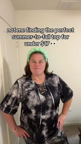 The lace-up tie dye tee that’s comfy, flattering, and on sale. Easy to style with shorts now or jeans later. Grab it before this restock sells out. #giftideas #fashionfinds #giftforher #curvystyle #OOTD 