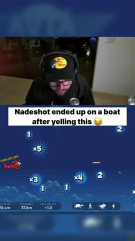 Nadeshot ended up on a boat after yelling this 😂 #nadeshotclips #kickstreaming 