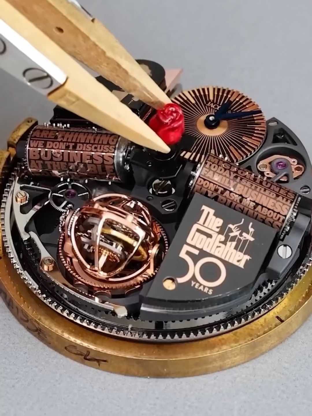 This is the Opera Godfather 50th anniversary. Designed by Jacob himself, for Godfather fans just like himself. #Jacobandco #Inspiredbytheimpossible #Thegodfather