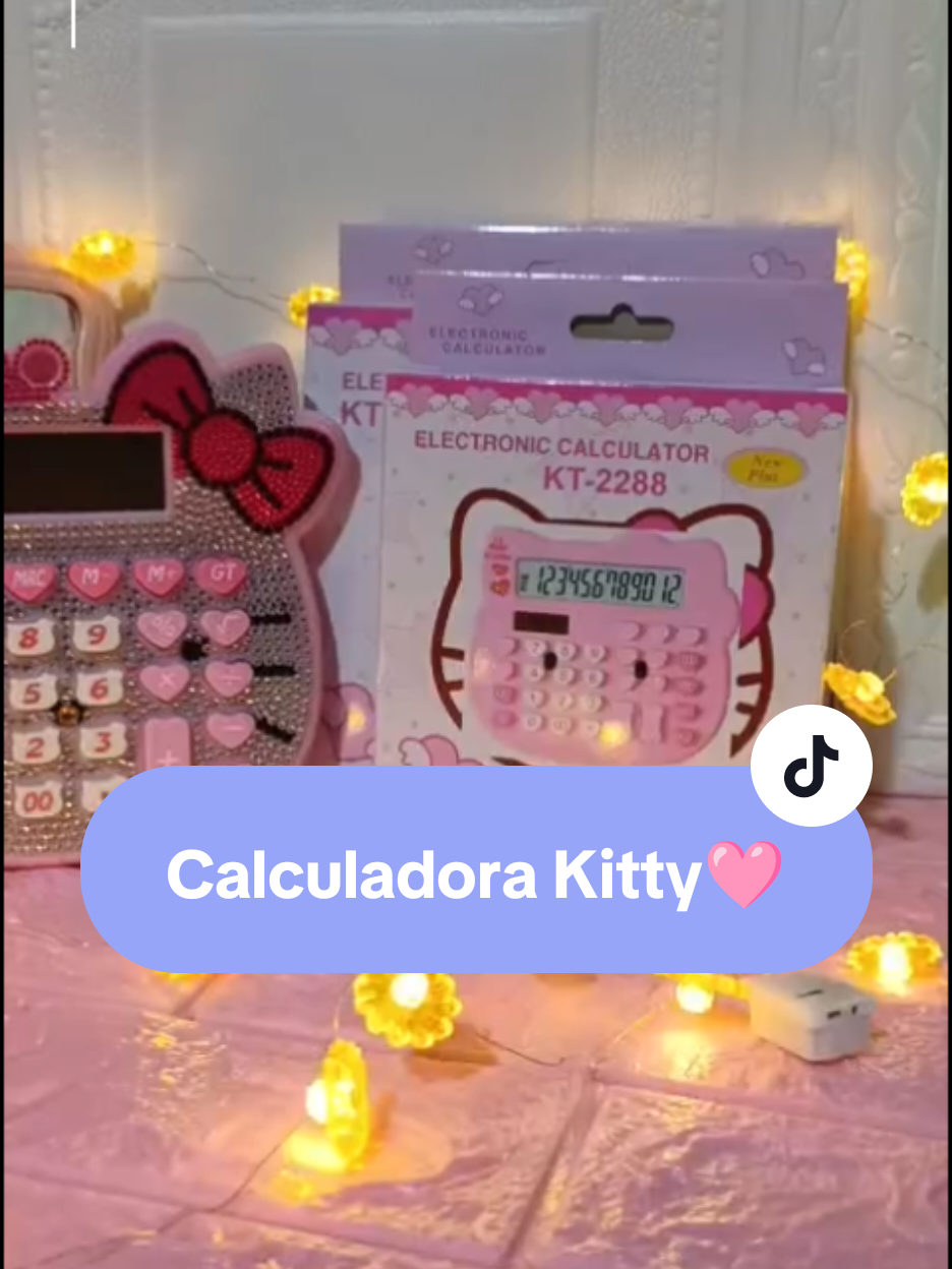 DISPOSITIVO ELECTRÓNICO MULTIFUNCIONAL DE HELLO KITTY, KAWAII, PARA OFICINA💗 #fyp #calculadora #hellokittylover #kawaii 
