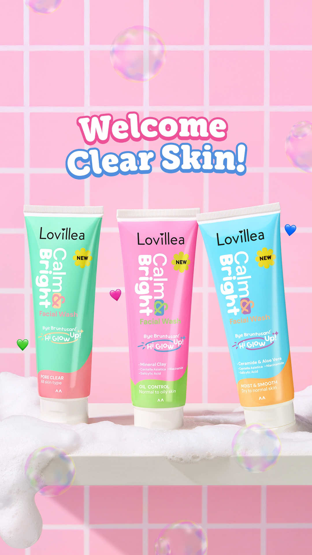 Best facial wash everr!!  Lovillea Calm & Bright Facial Wash yang Pore Clear ini ada Apricot Seed-nya yang jadi gentle scrub buat angkat kotoran dari pori-pori terdalam~  Yuk, CO sekarang ya bestie! #LovilleaFaceWash #CalmBrightFacialWash 