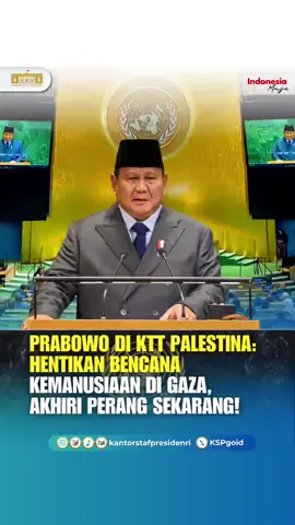 #SahabatBahari, Presiden Republik Indonesia, Prabowo Subianto, menghadiri Konferensi Tingkat Tinggi Internasional di Markas Besar PBB, New York (22/9/2025), yang membahas penyelesaian damai atas pertanyaan Palestina dan implementasi solusi dua negara. Dalam pidatonya, Presiden Prabowo menyampaikan keprihatinan mendalam atas tragedi kemanusiaan di Gaza, sekaligus menegaskan komitmen Indonesia pada solusi dua negara sebagai satu-satunya jalan menuju perdamaian yang adil dan langgeng. Indonesia juga siap berperan aktif, termasuk mengirim pasukan penjaga perdamaian. Melalui kehadirannya, Presiden Prabowo menegaskan konsistensi Indonesia dalam mendukung penuh perjuangan rakyat Palestina untuk meraih kemerdekaan dan kedaulatan sebagai negara merdeka. #PanganBiru #2025KKPRiseTogether #EkonomiBiruUntukIndonesiaEmas #SaktiWahyuTrenggono 