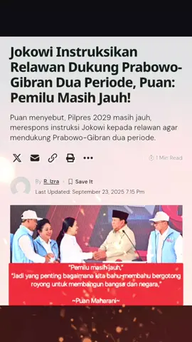 Mungkin di kepala jokowi hanya mikir kekuasaan. Dan jawaban mbak Puan Maharani 