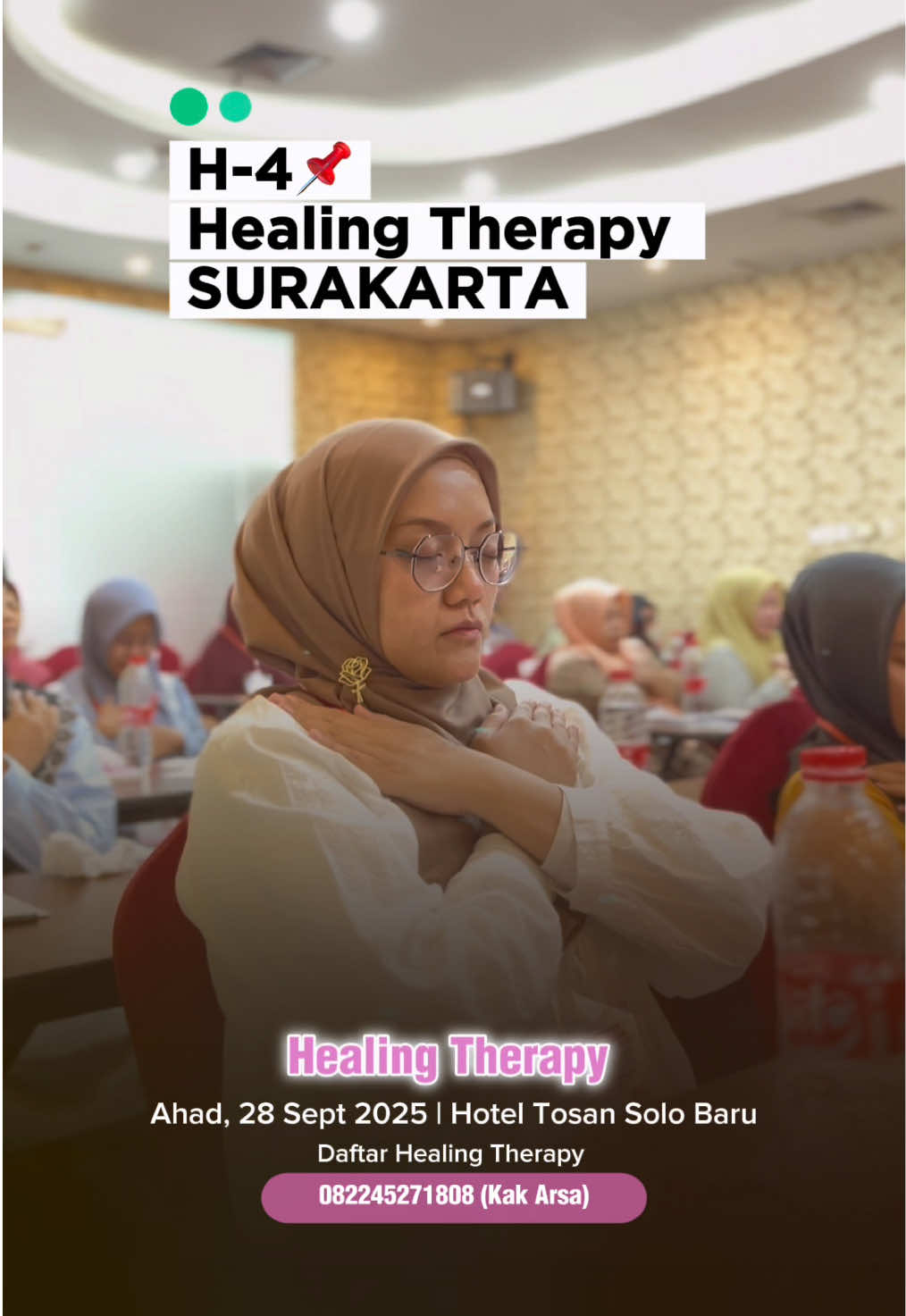 H-4 menuju Healing Therapy Surakarta ✨ Hanya beberapa hari lagi kita akan bertemu di Hotel Tosan Solo Baru, 28 September 2025 bersama Umi Novi Budianti, CH. CHt. (IACT-USA) 🥰 Waktunya lepaskan lelah batin, berdamai dengan diri, dan menemukan kembali ketenangan jiwa. Jangan biarkan kesempatan ini terlewat — tempat terbatas! 📍 Hotel Tosan, Solo Baru 🗓️ Ahad, 28 September 2025 💌 Segera amankan kursimu sekarang sebelum kuota habis! Informasi pendaftaran: 082245271808 (Kak Arsa) #healingtherapy #surakarta #surakarta24jam #surakarta_solo #fypシ゚ 