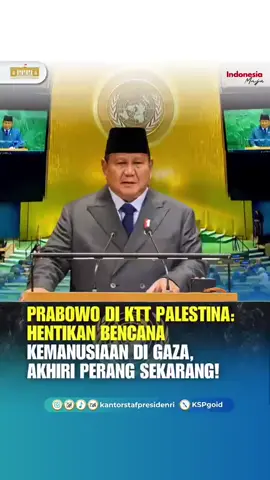 #SahabatBahari, Presiden Republik Indonesia, Prabowo Subianto @prabowo, menghadiri Konferensi Tingkat Tinggi Internasional di Markas Besar PBB, New York (22/9/2025), yang membahas penyelesaian damai atas pertanyaan Palestina dan implementasi solusi dua negara. Dalam pidatonya, Presiden Prabowo menyampaikan keprihatinan mendalam atas tragedi kemanusiaan di Gaza, sekaligus menegaskan komitmen Indonesia pada solusi dua negara sebagai satu-satunya jalan menuju perdamaian yang adil dan langgeng. Indonesia juga siap berperan aktif, termasuk mengirim pasukan penjaga perdamaian. Melalui kehadirannya, Presiden Prabowo menegaskan konsistensi Indonesia dalam mendukung penuh perjuangan rakyat Palestina untuk meraih kemerdekaan dan kedaulatan sebagai negara merdeka. #PanganBiru #2025KKPRiseTogether #EkonomiBiruUntukIndonesiaEmas #SaktiWahyuTrenggono 