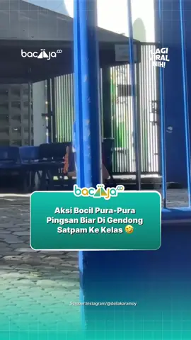 Jurus biar nggak capek jalan ke kelas, Pura-pura pingsan di depan gerbang! Selain menjaga keamanan, ada tugas tambahan jadi 'ojek gendong' dadakan setiap pagi buat bocil yang satu ini. Udah kayak rutinitas wajib, begitu lihat adeknya langsung sigap gendong ke kelas. Salut sama Pak Satpamnya! #satpam #lucu #sekolah #bocil #fyp 