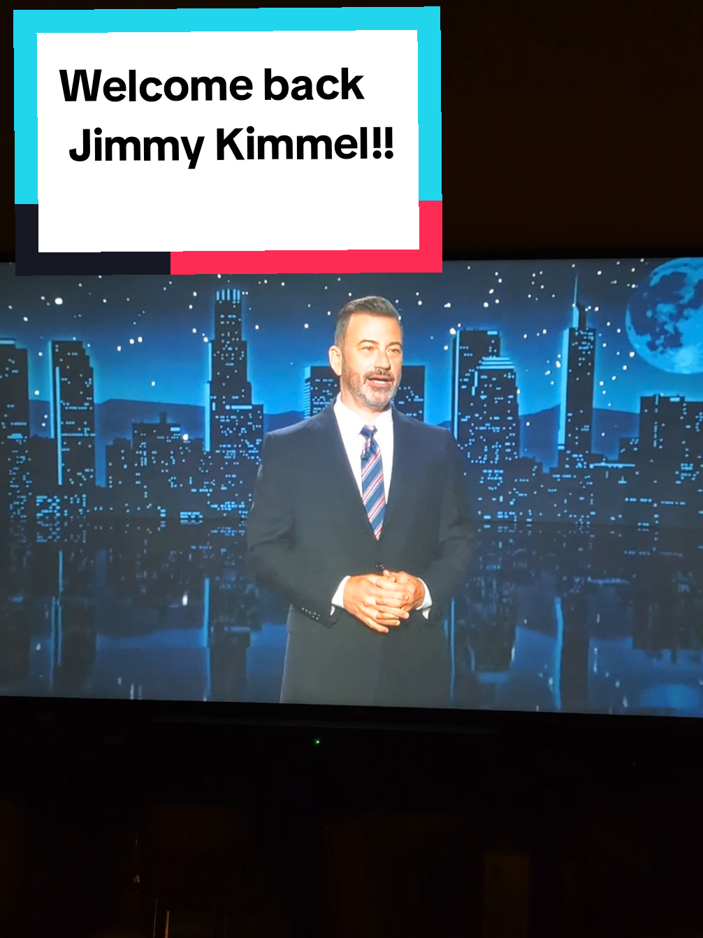 Welcome back Jimmy Kimmel! First Amendment: Congress shall make no law respecting an establishment of religion, or prohibiting the free exercise thereof; or abridging the freedom of speech, or of the press; or the right of the people peaceably to assemble, and to petition the Government for a redress of grievances. #firstamendment #jimmykimmel 