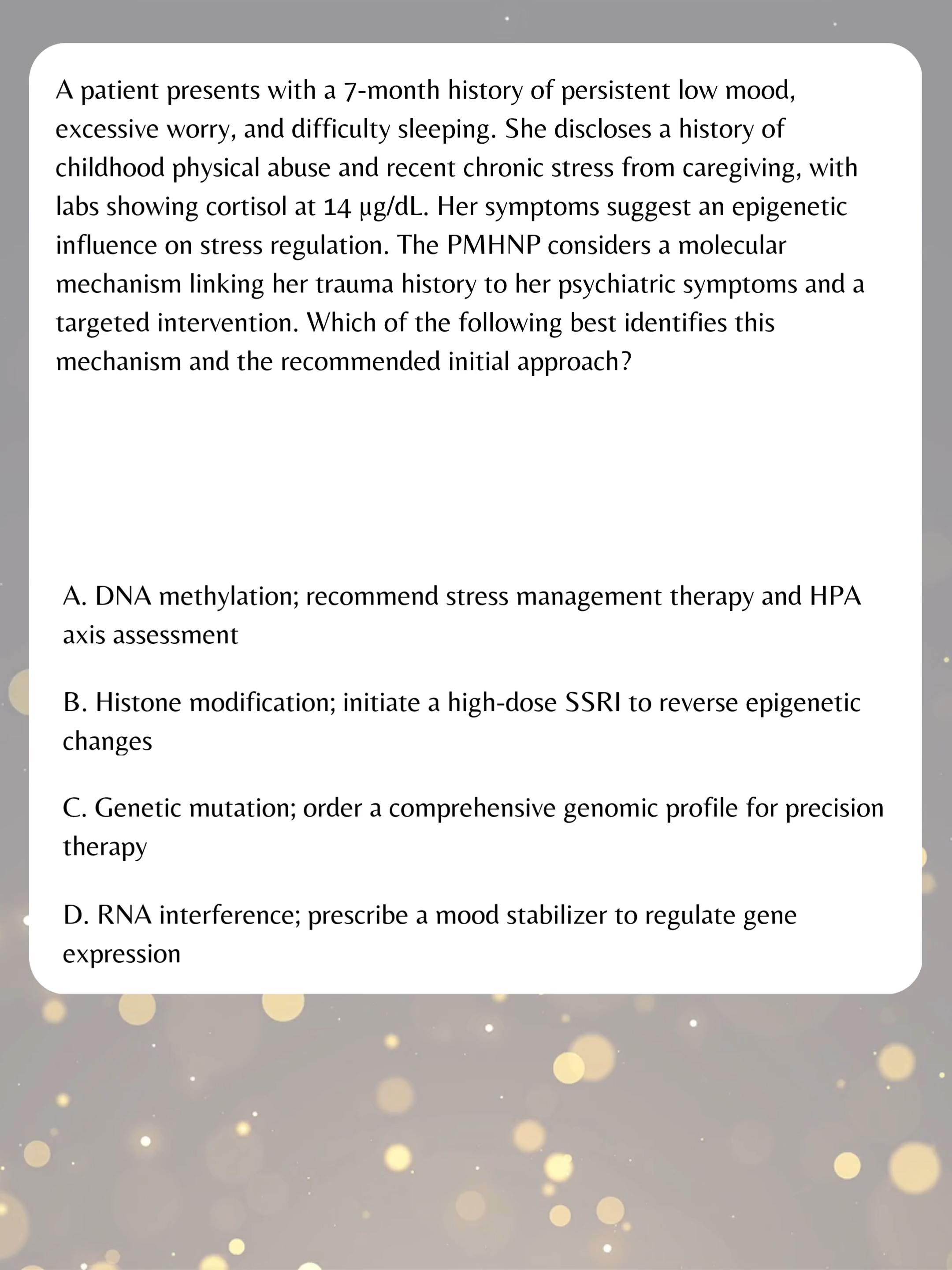 PMHNP Practice Question of the Day sponsored by www.PMHNPtesting.com #PMHNP #pmhnpstudent #AANP #ANCC #drrossi
