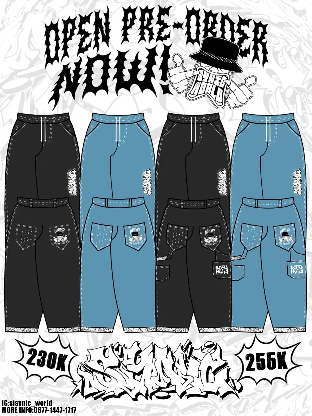 SPECIAL OPEN PRE ORDER! BAGGY BALLON PANTS BY SYNICWORLD 189. ⛔ SPESIAL MENUJU 1000 FOLLOWERS (KHUSUS 20 PELANGGAN PERTAMA PRE ORDER AKAN MENDAPATKAN HARGA BAGGY BALLON CARPENTER SEBANDING DENGAN HARGA BAGGY BALLON REGULAR)💥🫵🏻 BAGGY BALLON REGULAR: 230K BAGGY BALLON CARPENTER: 255K DOWN PAYMENT: (150K) •COLOR:BLACK AND BRIGHT BLUE •CUTTING BALLON PANTS •MATERIALS DENIM 13 OZ •FUL BORIDR DEPAN BELAKANG  •DETAILS FULL PRINT PADA BAGIAN DALAM OPEN LEG •LABEL LIPAT SATIN BY SYNICWORLD 189 •FREE STICKER PACK •FREE PACKING ZIPLOCK • PAYMENT DANA 💸 •P AREA SUKOHARJO📍 (ONGKIR DITANGGUNG PEMBELI)👤 PENGIRIMAN J&T/JNE CLOSE PRE ORDER  DARI TANGGAL 23 SEPTEMBER - 20 OKTOBER  NOTE: SEBELUM MENGIKUTI PRE ORDER SIAPKAN UANG TERLEBIH DAHULU(DON'T LIST AND DON'T RUN!/BERTANGGUNG JAWAB!) INFO PEMESANAN: 087714471717 (WHATSAPP) @sisynic_world (INSTAGRAM) #1312 #hc4life #baggyjeans #outfit #hardcore 