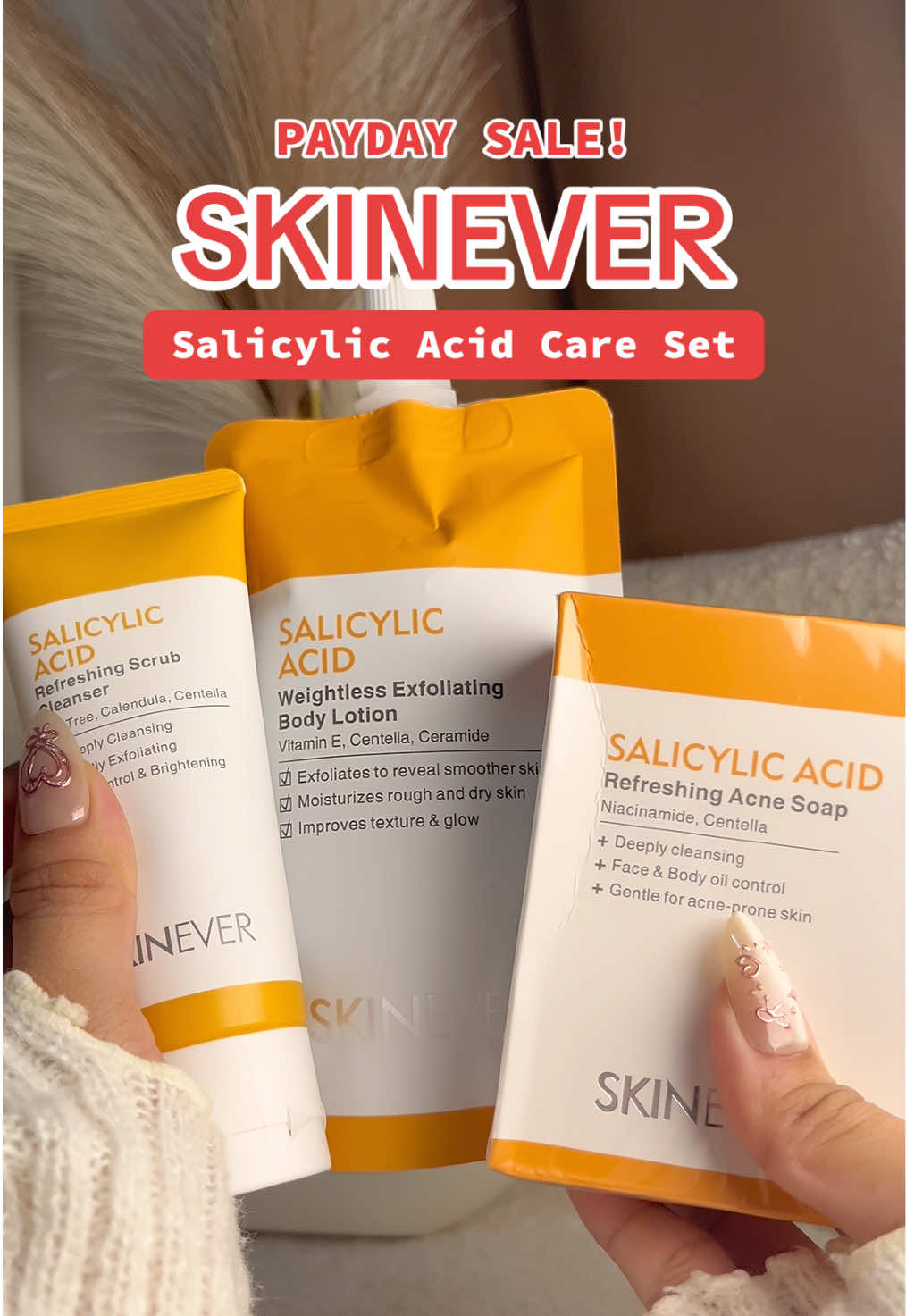 SALICYLIC FACE AND BODY SET | Salicylic Acid Acne Soap & Salicylic Acid Cleanser & Salicylic AcidLight Exfoliating Body Lotion | Face & Body Oil Control | Oil Control | Deeply Cleansing I Cleanser | Skincare | Exfoliation @SKINEVER PH #skinever #skineverph #skineversalicylicacid #salicylicacid #acnetreatment 