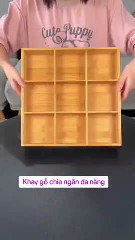 Khay gỗ chia ngăn đựng bánh kẹo decor, khay để đồ nhiều ngăn đa năng tiện lợi #khaygochiangan #giadungthongminh #giadungtienich #xuhuong #trending 