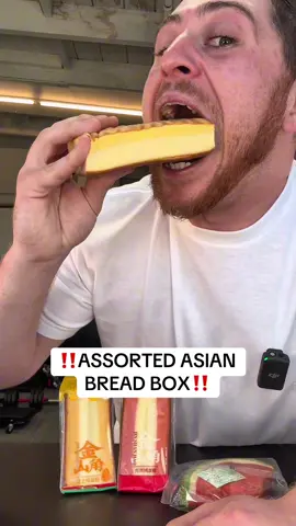 This assorted Asian bread box is so fun and that first one was literally DELICIOUS 😋🤤 #bussinsnacks #assortedbreadbox #asianbreadbox #asiansnacks #tiktokshoprestock 
