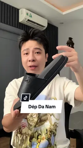 Dép nam da quai ngang đi siêu nhẹ anh em nhé #giaydep #hieusachieu #tiktokshop 