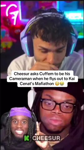 Cheesur asks Cuffem to be his Cameraman when he flys out to Kai Cenat’s Mafiathon 😳😭 #cheesur #cuffem #kaicenat #fyp 