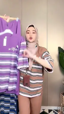 VINZZ - Setelan Ld 120 Wanita Jumbo Stripes Combi#setelanwanita #bahanpremium #modelmewah #bahanhaluslembut #klikkeranjangkuning👆 