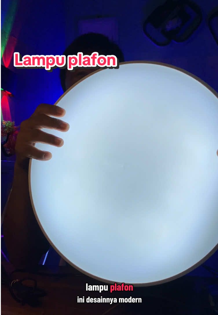 Lampu plafon minimalis dengan 3 warna cahaya #idedekorasi #dekorasirumah #lampuplafon #lampukekinian #ModalKontenDoang 