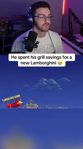 He spent his grill savings for a new Lamborghini 😂 #fyp #streaming #streamer 
