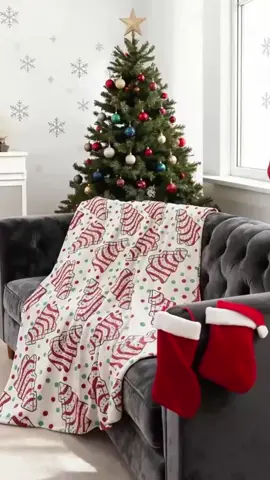 1pc Cozy Christmas Holiday Tree Pattern Blanket #tiktokshop #fyp #blanket 