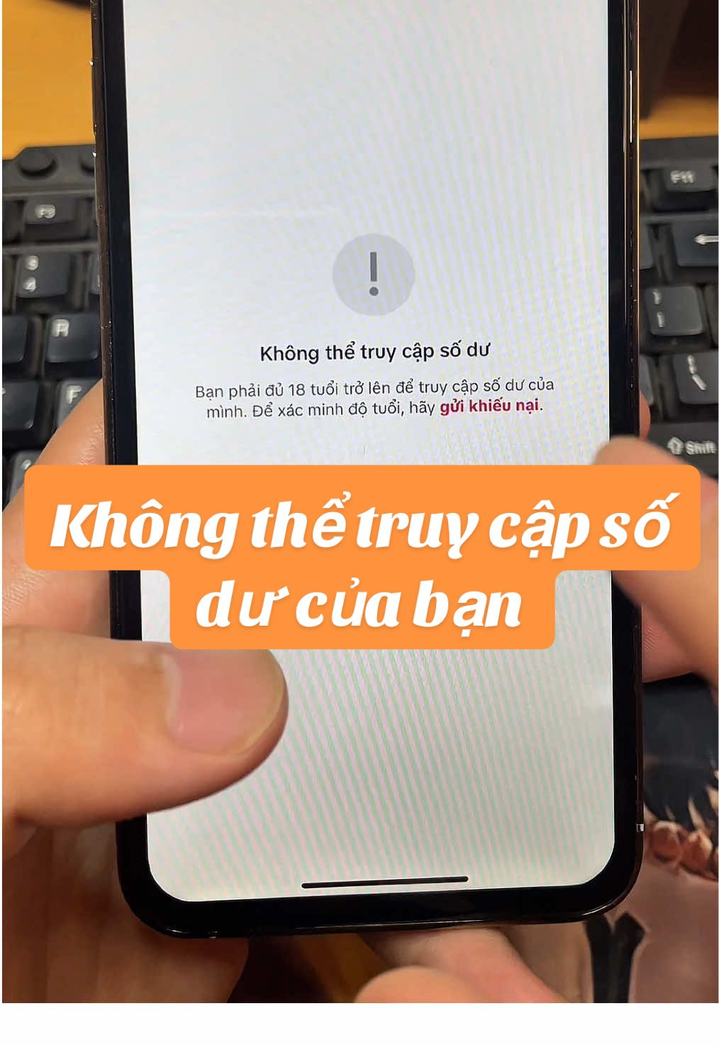 Không thể truy cập số dư #minhtiktokaff #mogiohantuoi #bancoduoi18tuoikhong #molivetiktok #khongthetruycapsodu 